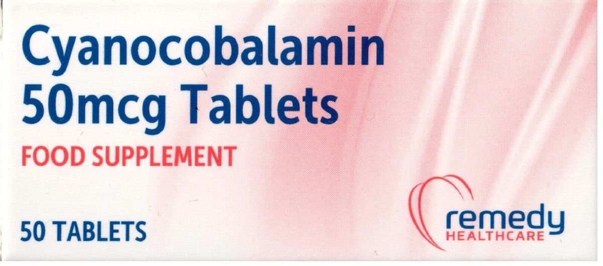 Cyanocobalamin 50mcg Tablets Online £1.99 | Vitamin B12 Supplements